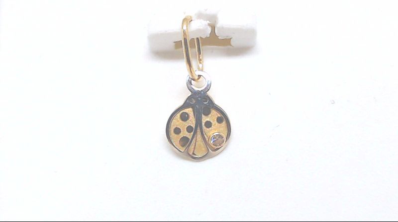 Child pendant ladybug 10K two-tone gold, clear zircon - 1130908-P - Exclusivity