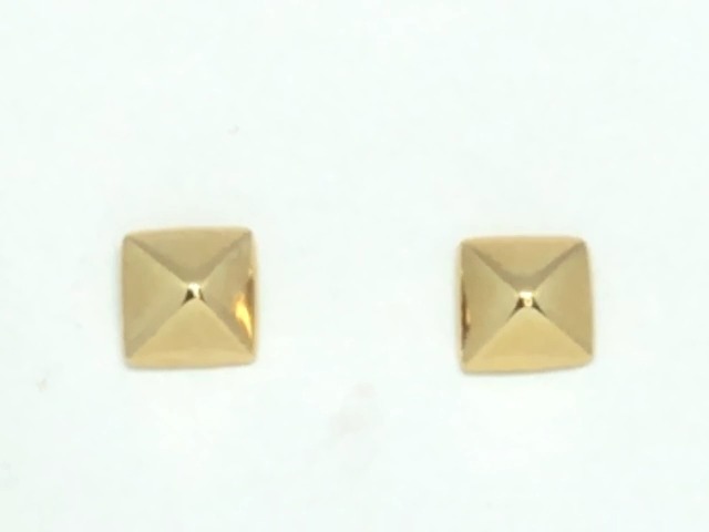 14k Yellow Gold Square Stud Earrings - 137013-J - Majolie