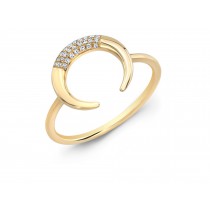 Yellow Gold 14k Ring with 6 pts Diamonds - 138101-J - Majolie
