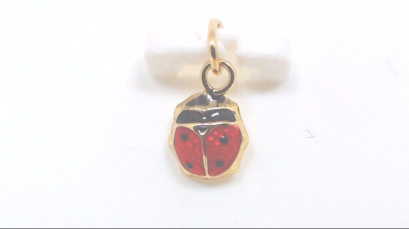 Ladybug pendant 10K yellow gold, red and black enamel - 1989-P - Exclusivity