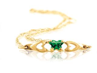 Cz, yellow gold butterfly may bracelet - BB-MA-10 - B Fly