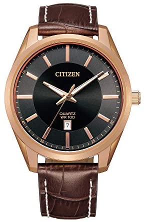 Montre cuir brun, acier rosé, fond brun - BI1033-04E - Citizen