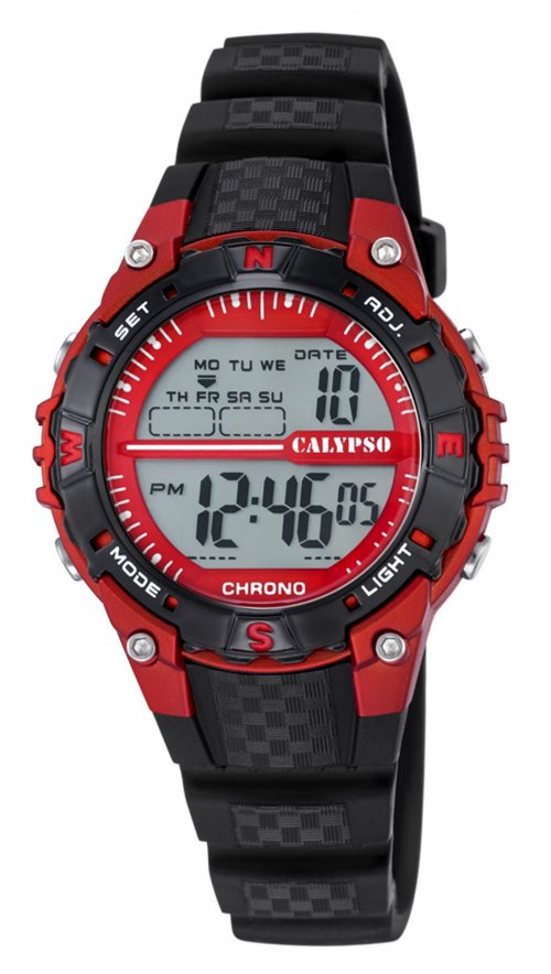 Montre silicone noir/rouge
