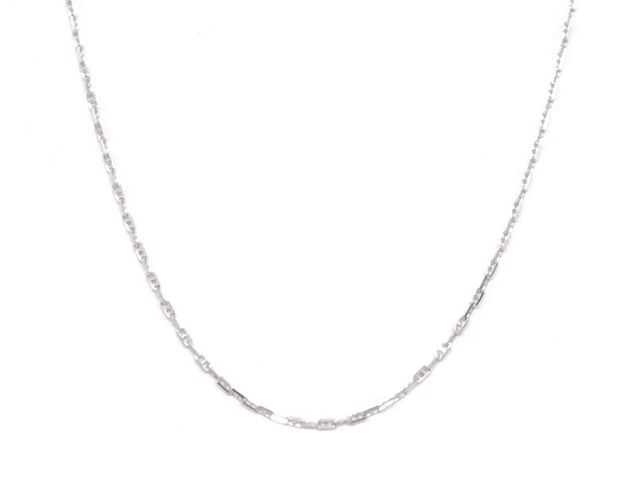 Chaîne forçat marine, or blanc 10 carats