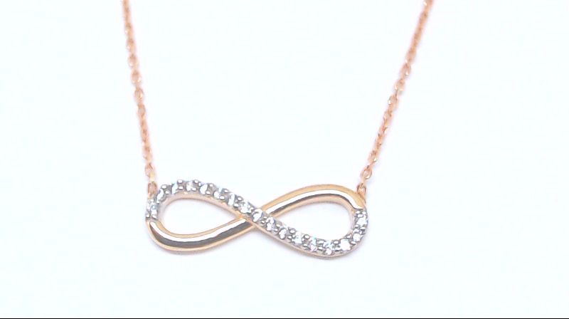 Infinity necklace rose gold, zirconias - PDG-186-R - Exclusivity