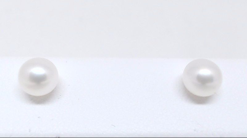 Fixed yellow gold earrings, 4-4.5 mm pearls - PR14-F445 - Pretty Pearl