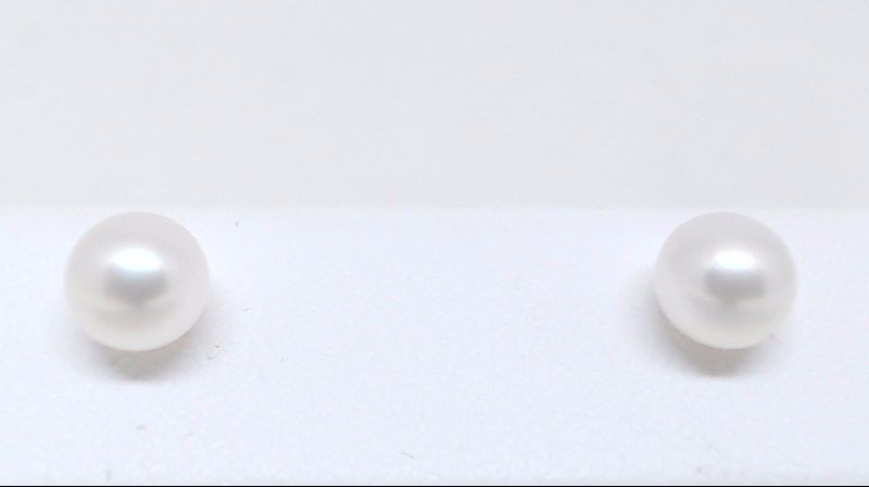 Fixed yellow gold earrings, 5-5.5 mm pearls - PR14-F555 - Pretty Pearl