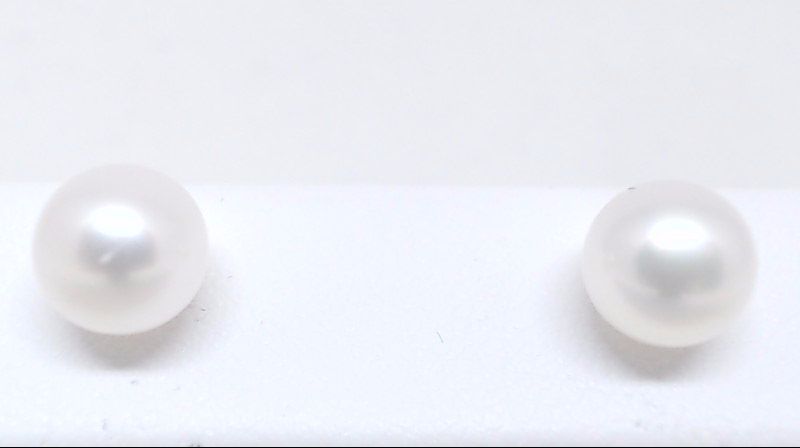 Fixed yellow gold earrings, 7.5-8 mm pearls - PR14-F758 - Pretty Pearl
