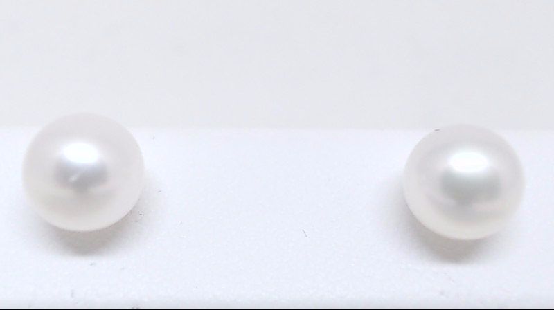 Fixed yellow gold earrings, 7-7.5 mm pearls - PR14-F775 - Pretty Pearl