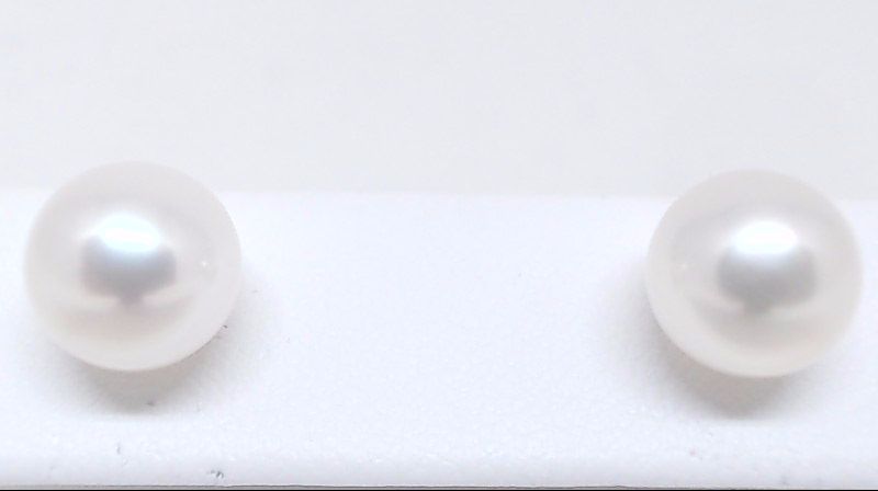 Fixed yellow gold earrings, 8-8.5 mm pearls - PR14-F885 - Pretty Pearl