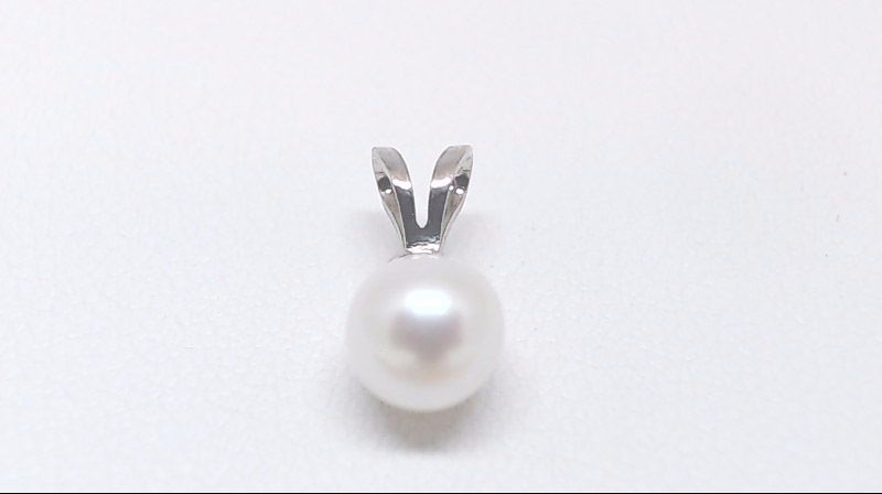 14k White Gold Cultured Pearl Pendant – 5 to 5.5 mm - PR14W-P555 - Pretty Pearl